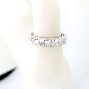 New White 11.22cttw Simulated Princess Cut Diamond Eternity Ring S8